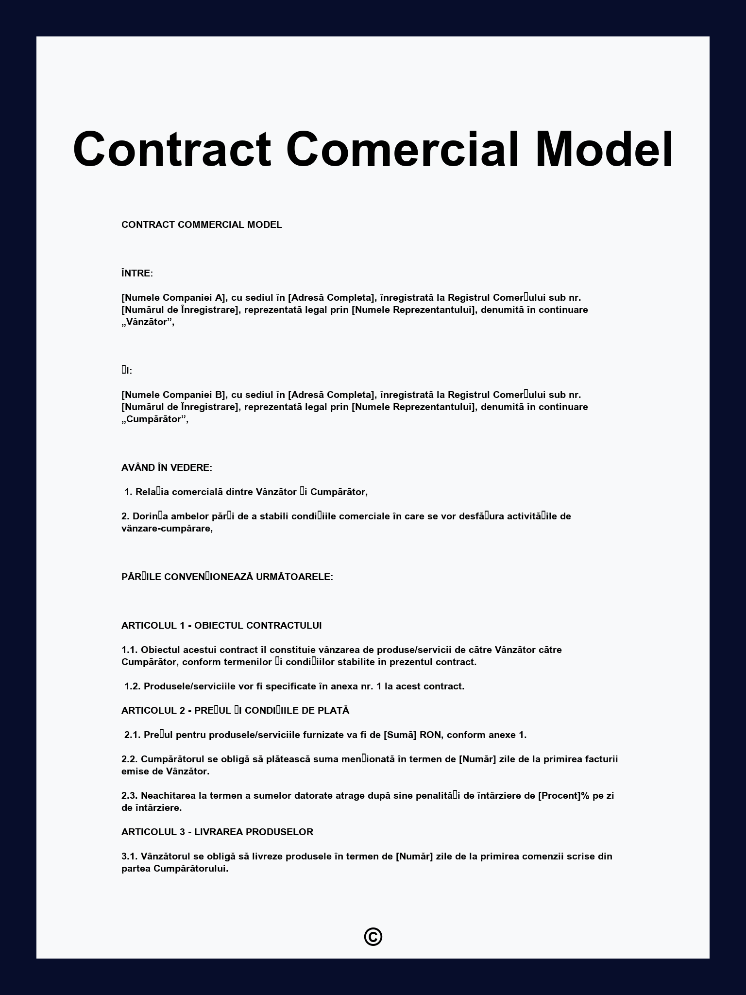 Contract Comercial Model